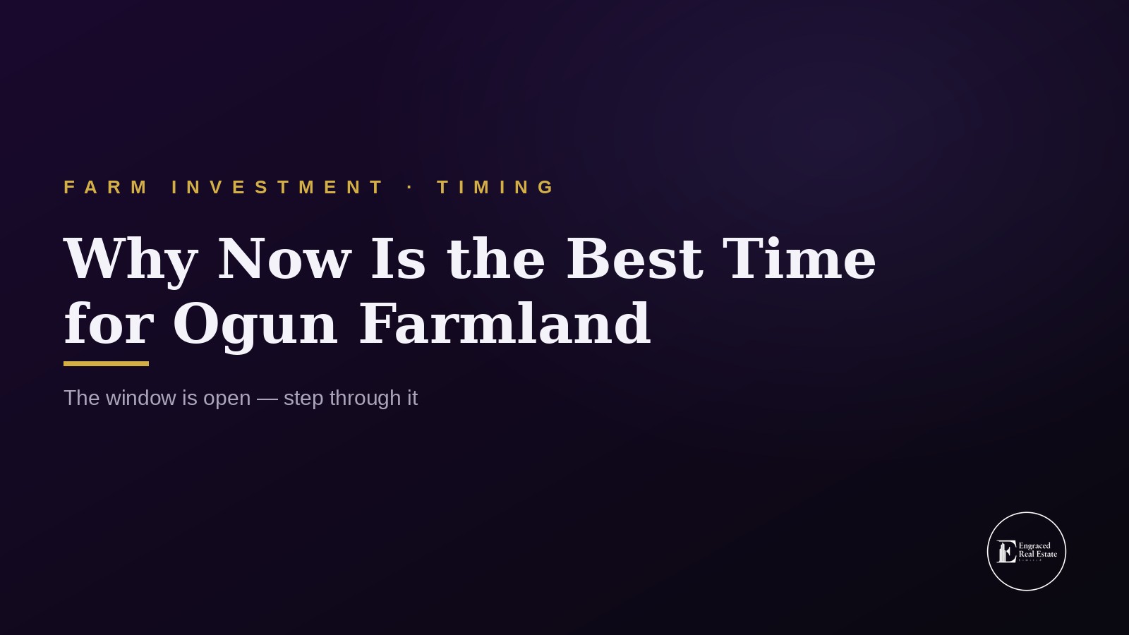 Why Now Is the Best Time to Invest in Farmland in Ogun State